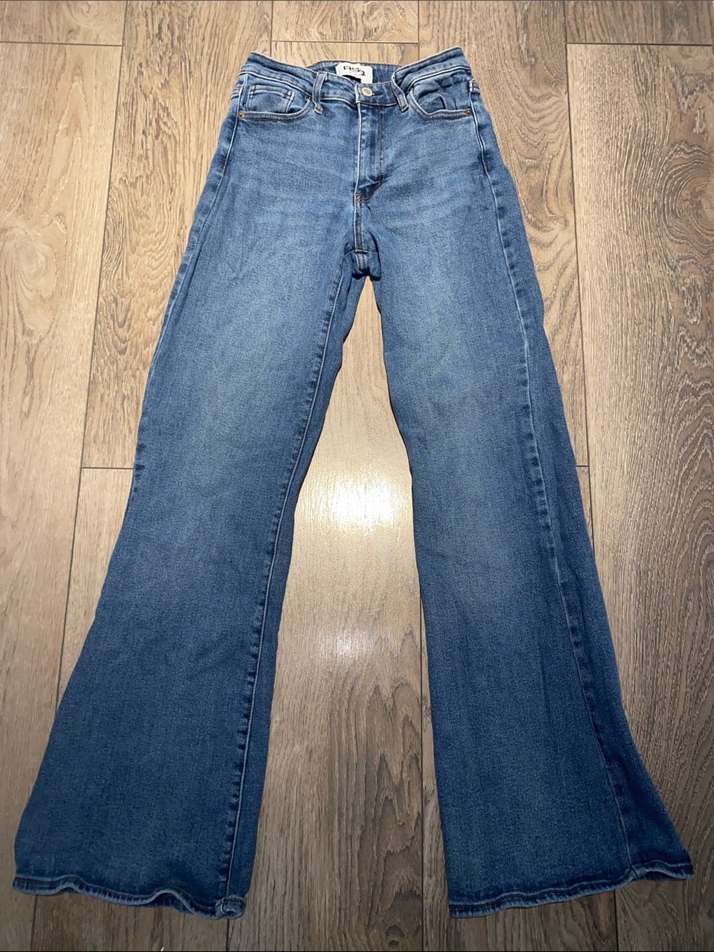 Women's Blue High Rise Flare Jeans - Picture 4 of 4